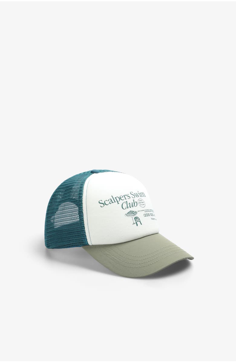Scalpers Swim Club Trucker Cap, Main, color, Green