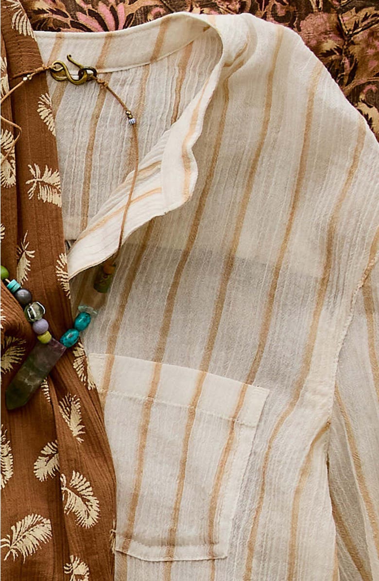 Carve Designs Dylan Gauze Shirt, Alternate, color, Camel Stripe