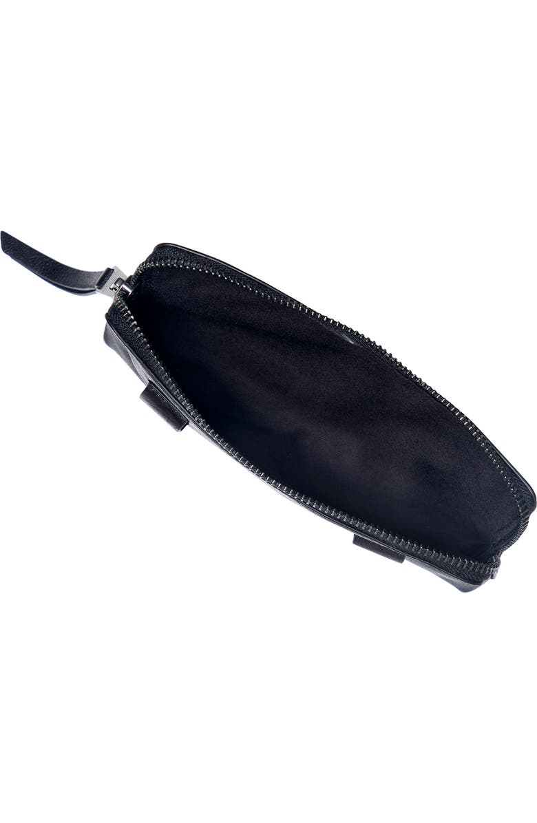 AllSaints Leather Belt Bag, Alternate, color, Black / Antique Nickel