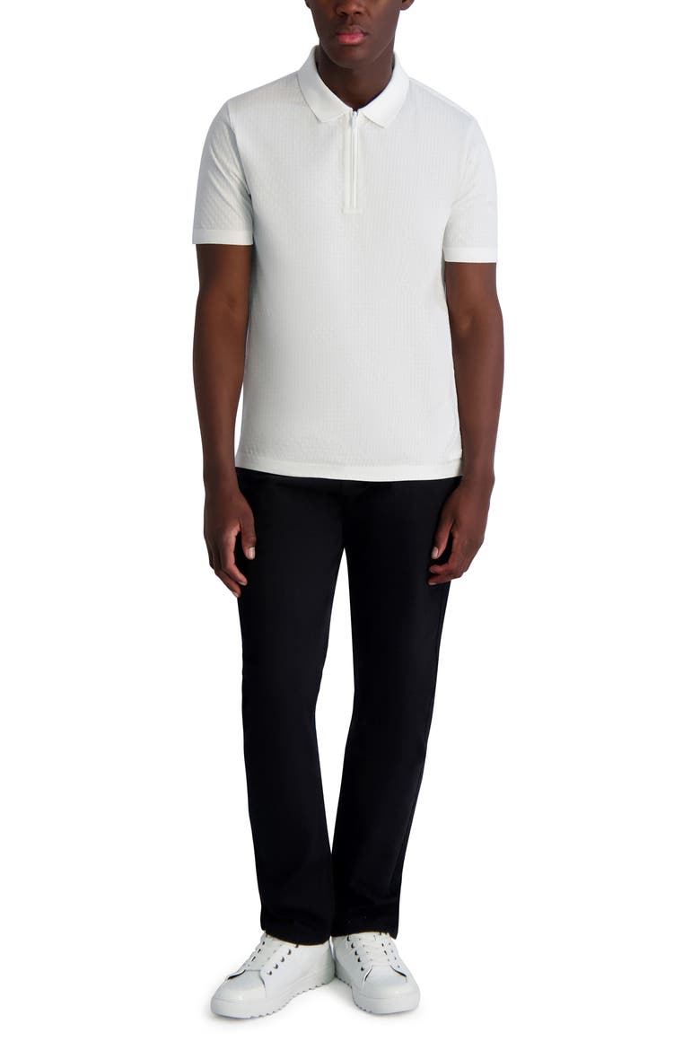 Textured Quarter Zip Performance Polo, Alternate, color, WHITE