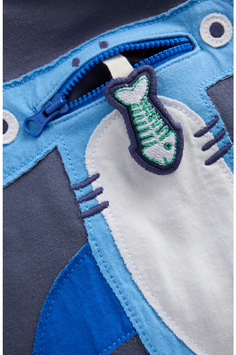 Kid's Hammerhead Shark Zip Appliqué T-Shirt, Alternate, color, SHARK