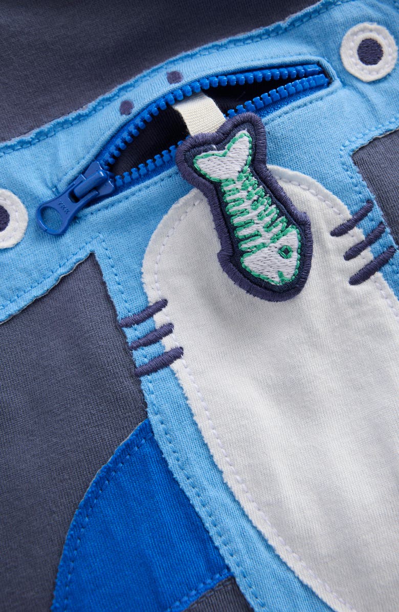 Mini Boden Kid's Hammerhead Shark Zip Appliqué T-Shirt, Alternate, color, 