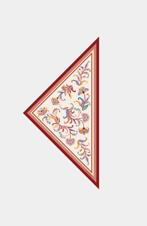Terra Paisley Triangle Silk Scarf