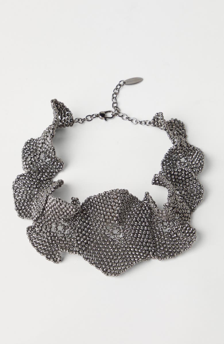 Brunello Cucinelli Flower Sculptured choker, Alternate, color, 