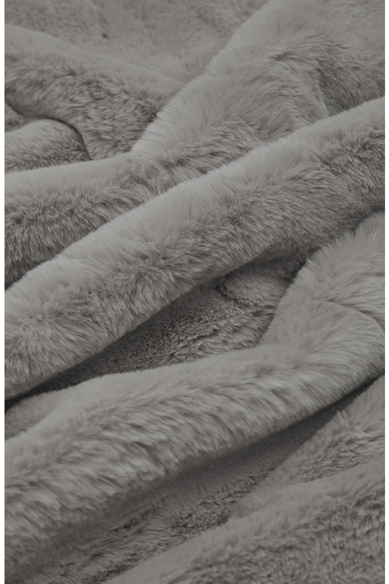 Shiloh Weighted Faux Fur Throw Blanket, Alternate, color, SMOKE