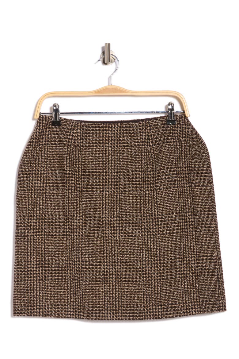 Plaid Skirt, Alternate, color, BLACK/ BEIGE MULTI