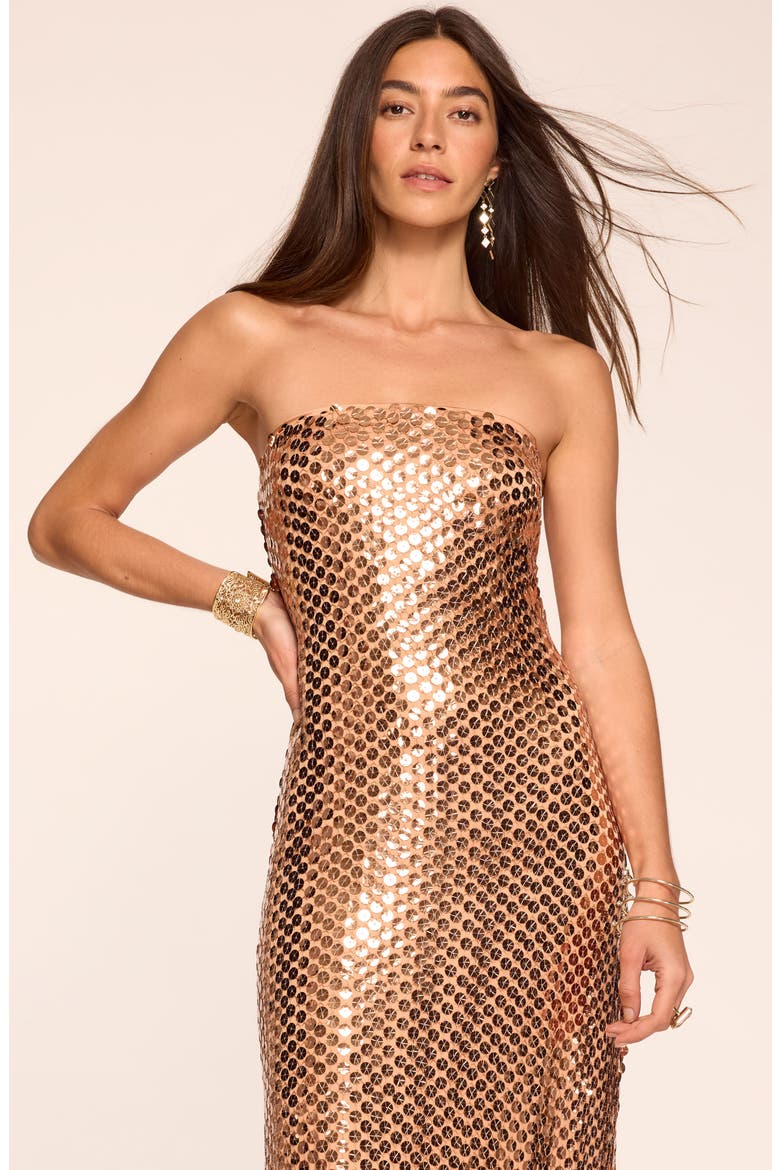 Angel Strapless Sequin Column Gown, Alternate, color, DARK BLUSH MESH