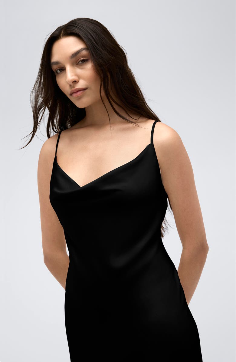 Kenneth Cole Cowl Neck Slipdress, Alternate, color, Black