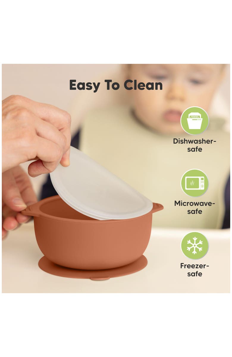 KeaBabies 2-Pack Silicone Suction Bowls, Alternate, color, Terracotta