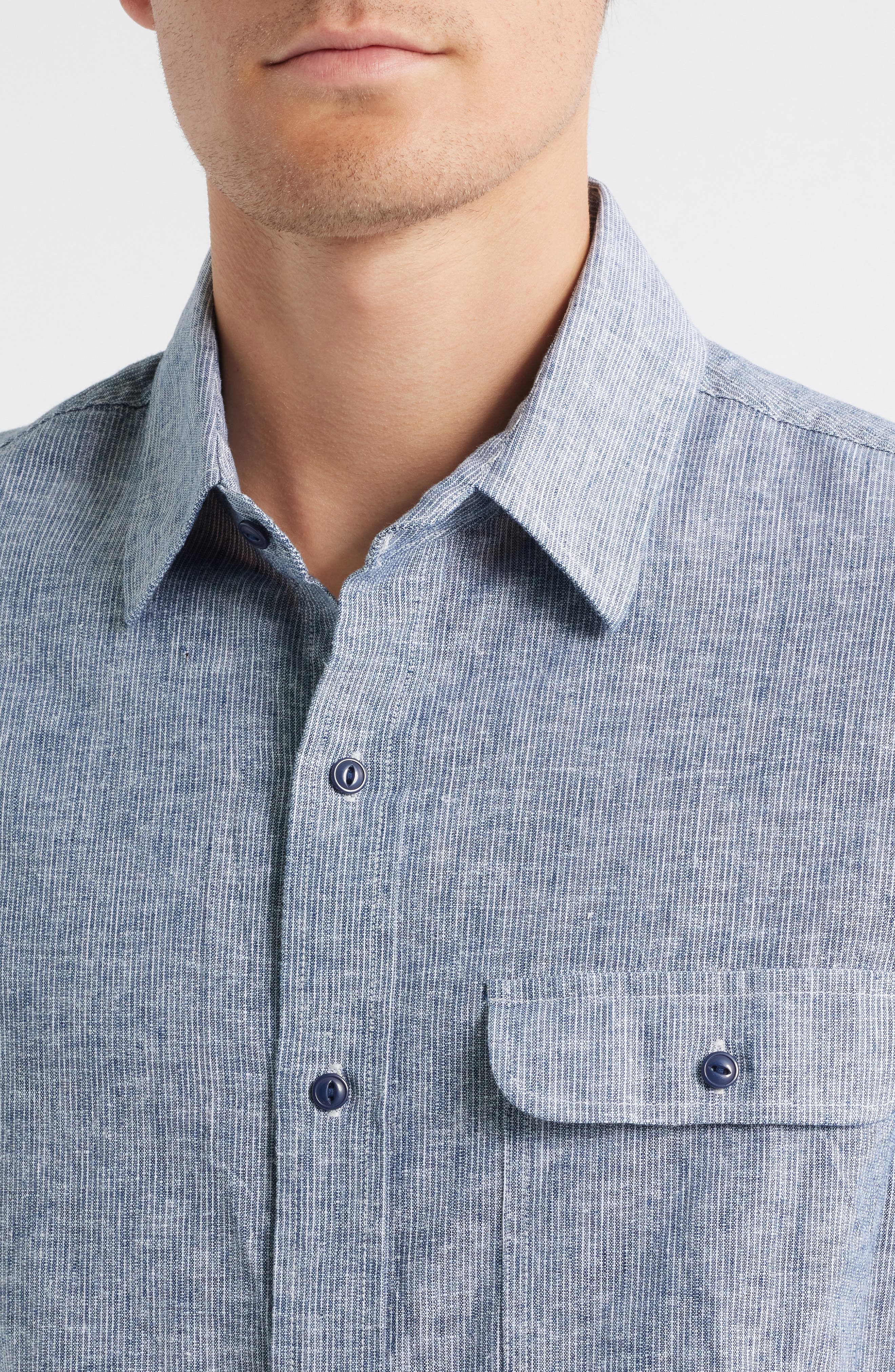 Linen & Cotton Button-Up Work Shirt - image 2
