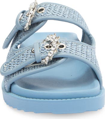 RACHEL Rachel Roy Matcha Crystal Strap Slide Sandal (Women