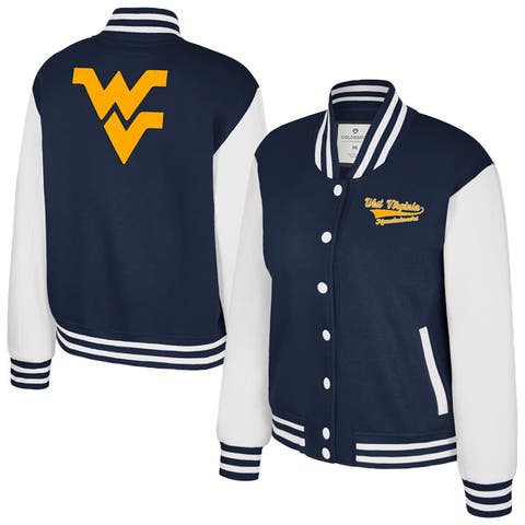Women's Colosseum Navy West Virginia Mountaineers French Baguette Full Snap Fleece Jacket