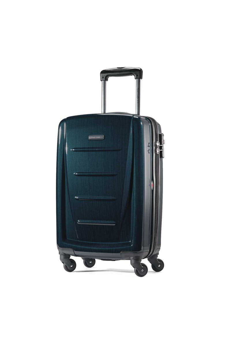 Winfield 2 Hardside Expandable 24" Medium Checked Spinner Luggage, Main, color, Teal
