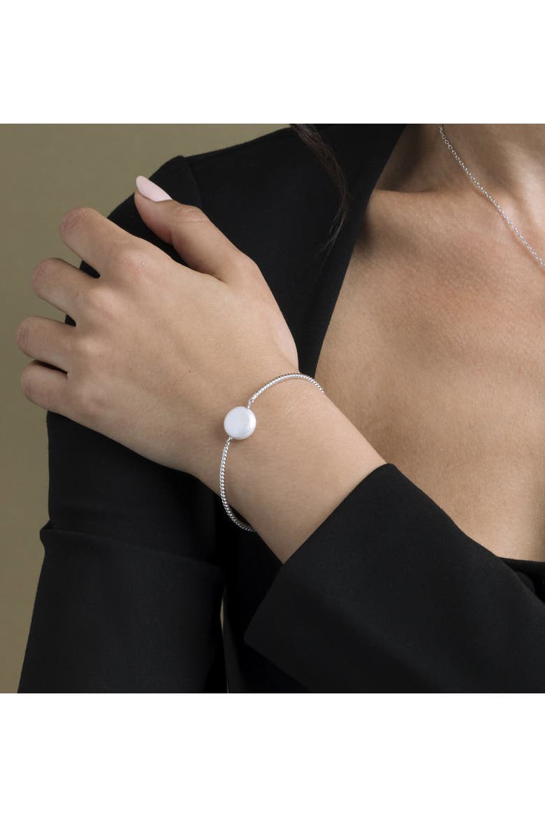White Freshwater Baroque Pearl June Bracelet, Alternate, color, Sterling Silver Base