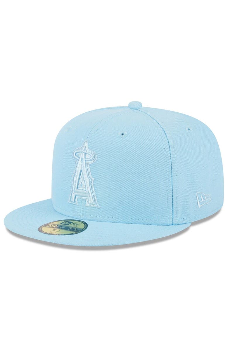 New Era Men's New Era Light Blue Los Angeles Angels 2023 Spring Color Basic 59FIFTY Fitted Hat, Alternate, color,