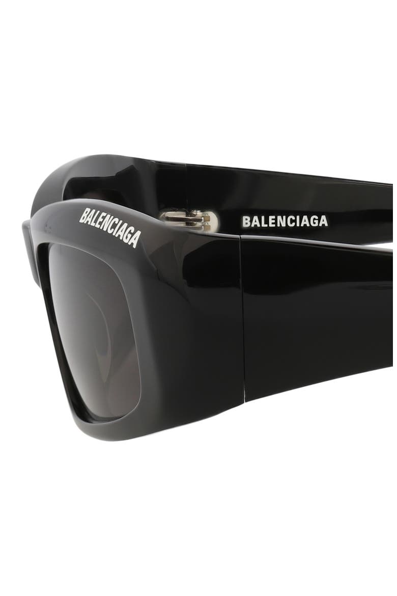 57mm Rectangle Sunglasses, Alternate, color, BLACK BLACK GREY