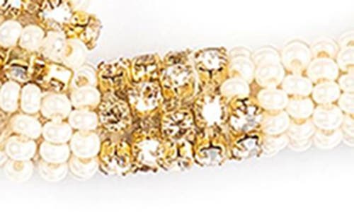 Deepa Gurnani Preeti Beaded Heart Hoop Earrings In Ivory