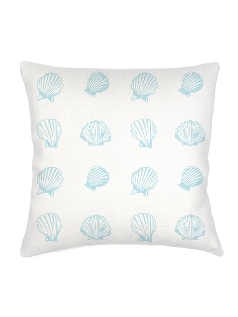 Saltwater Shell Printed Linen Euro Pillow with Down Insert