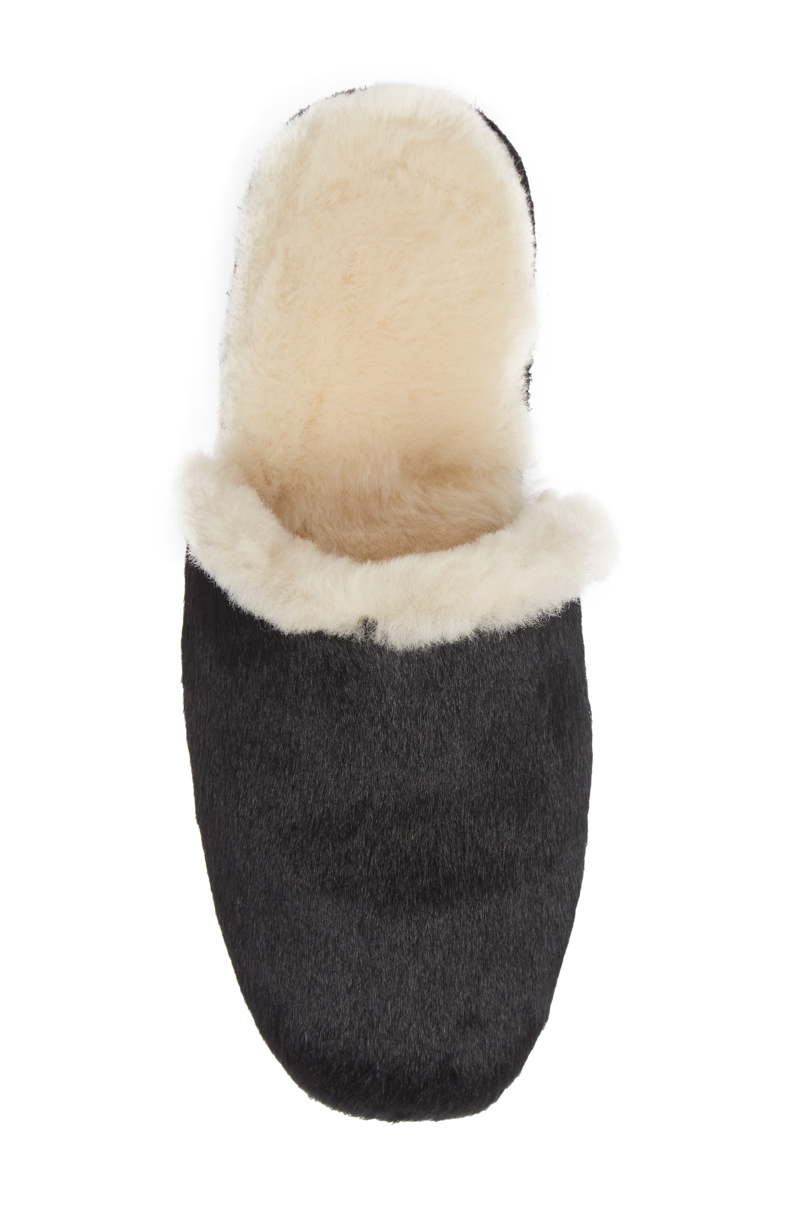 James Genuine Calf Hair & Genuine Shearling Slipper, Alternate, color, BLACK CALF HAIR