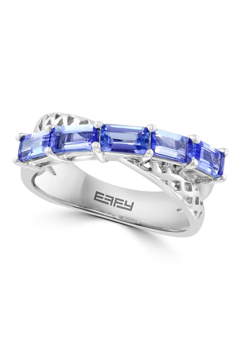 Sterling Silver Tanzanite Crossover Ring - 1.52 ctw, Main, color, PURPLE