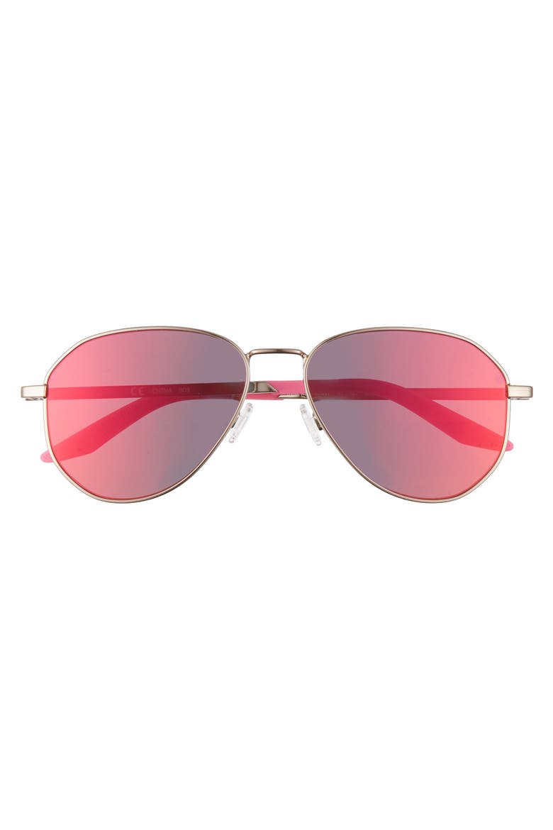 Ascendant 57mm Mirrored Aviator Sunglasses, Alternate, color, ROSE GOLD/ PINK/ CRIMSON MIRR