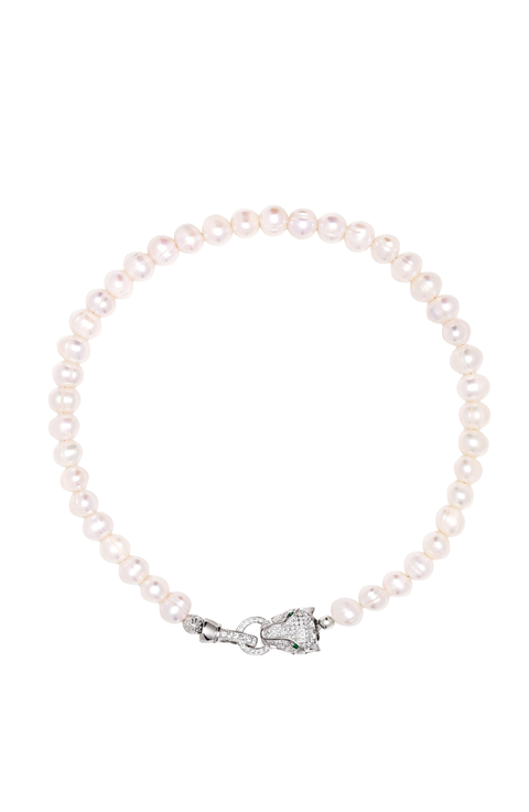 Panther Head Pearl Choker