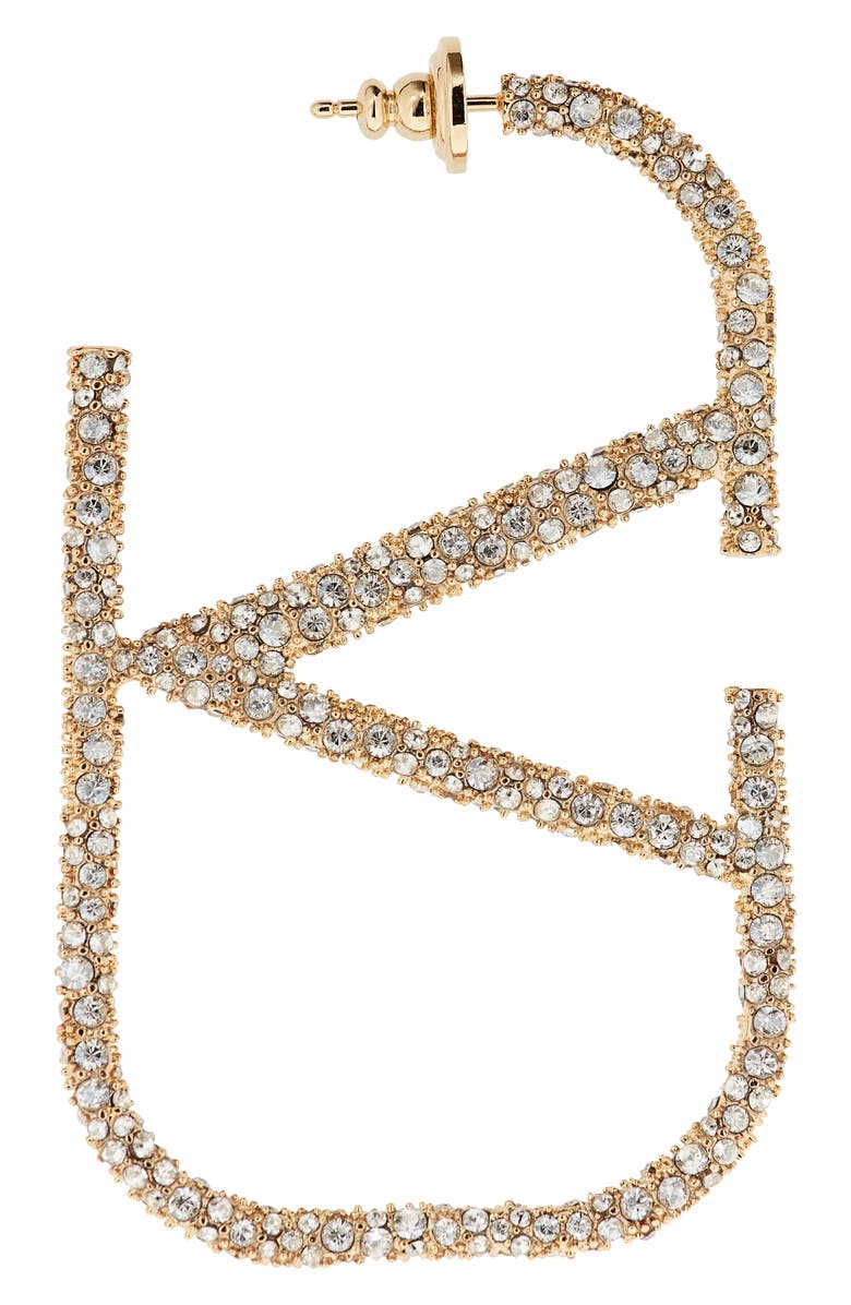 Valentino Garavani VLOGO Signature Crystal Earrings, Alternate, color,