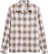 JW Anderson Gradient Check Brushed Flannel Button-Up Shirt