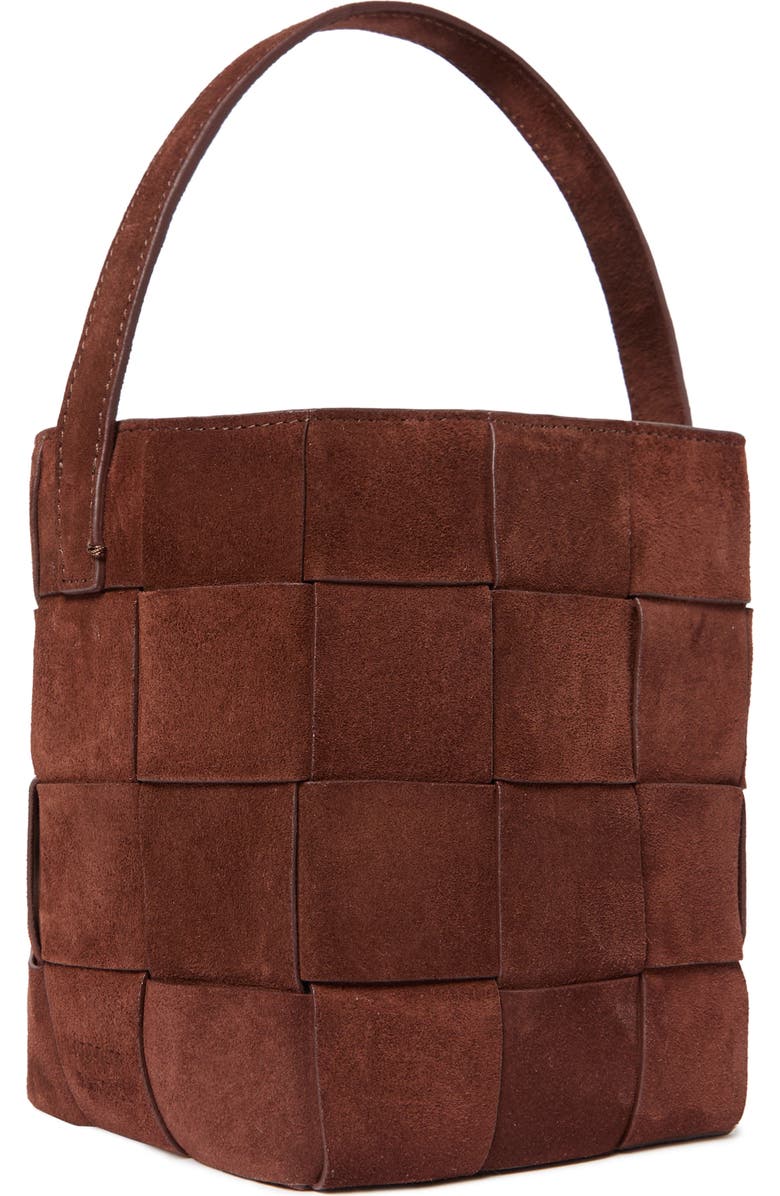 Loeffler Randall Laithe Wide Woven Bucket Bag, Alternate, color, Espresso