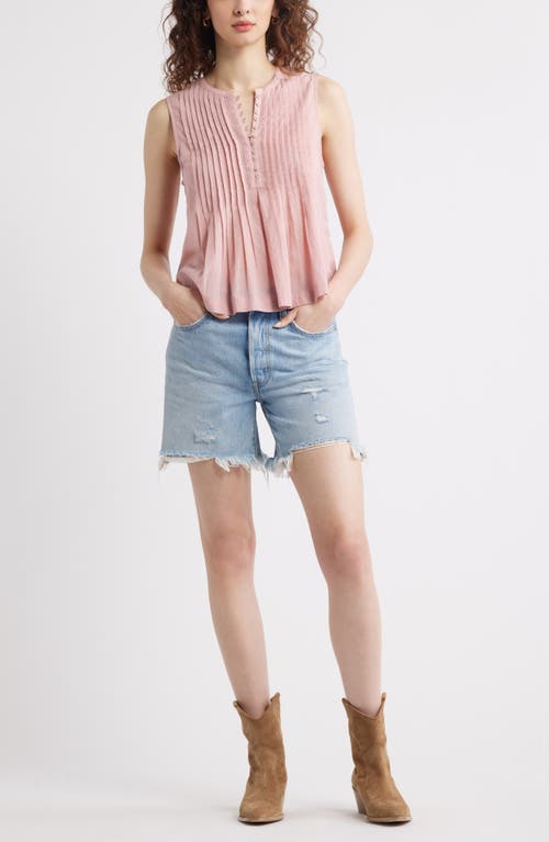 Treasure & Bond Pintuck Cotton Blend Tank In Pink Timber