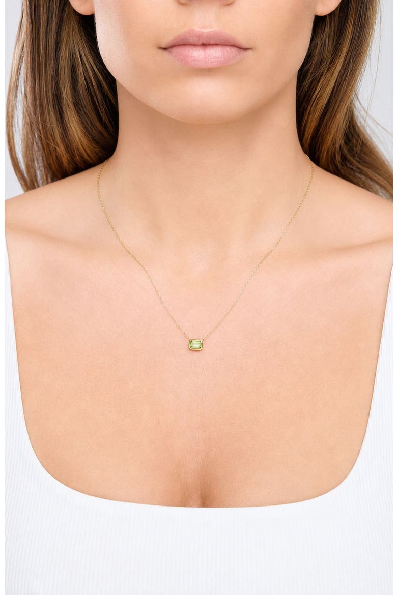 14k Gold Peridot Pendant Necklace, Alternate, color, 14KY