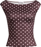 Princess Polly Cheirosa Polka Dot Off the Shoulder Top