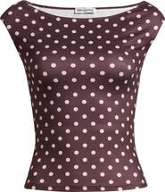 Princess Polly Cheirosa Polka Dot Off the Shoulder Top