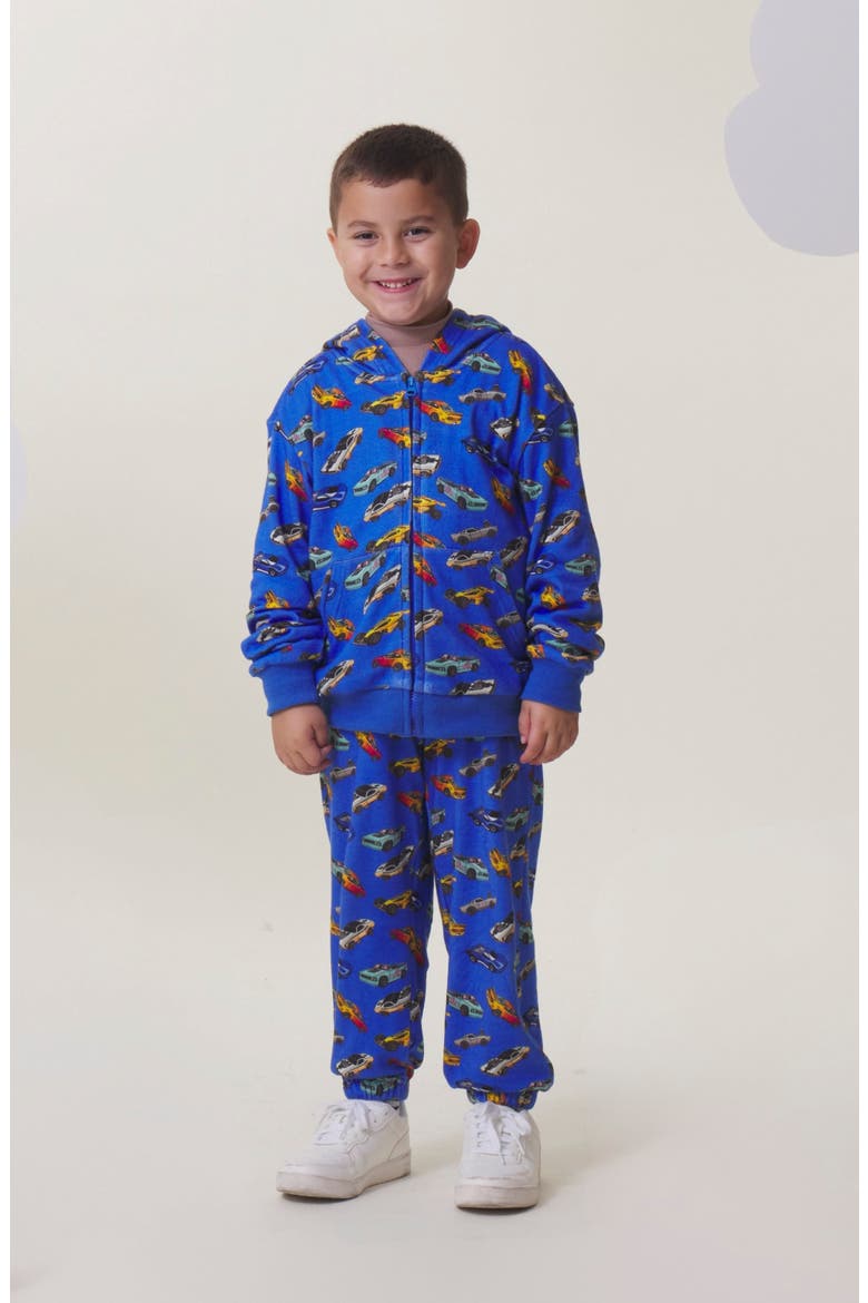 Kids' Soft Fleece Joggers, Alternate, color, BLUE HOT ROD