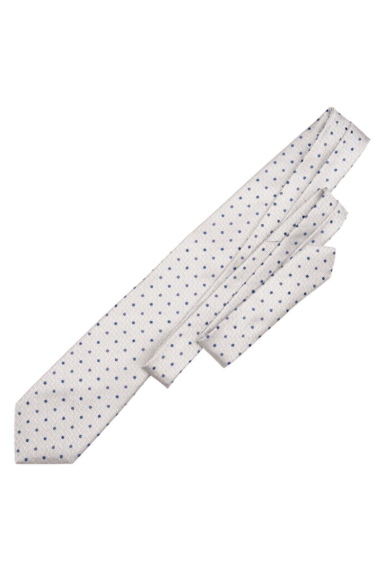 Tiburtina - Silk Jacquard Tie for Men, Alternate, color, Silver Grey