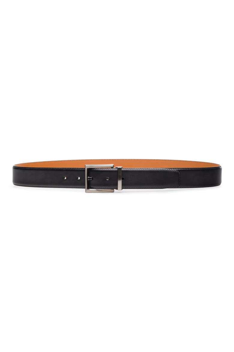 Everett 1901 Leather Belt, Main, color, CENIZA