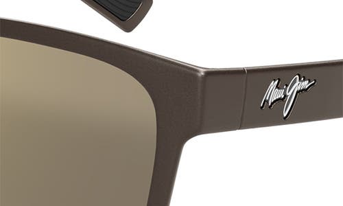 Maui Jim Paulele Af 57mm Polarizedplus2® Round Sunglasses In Brown/bronze