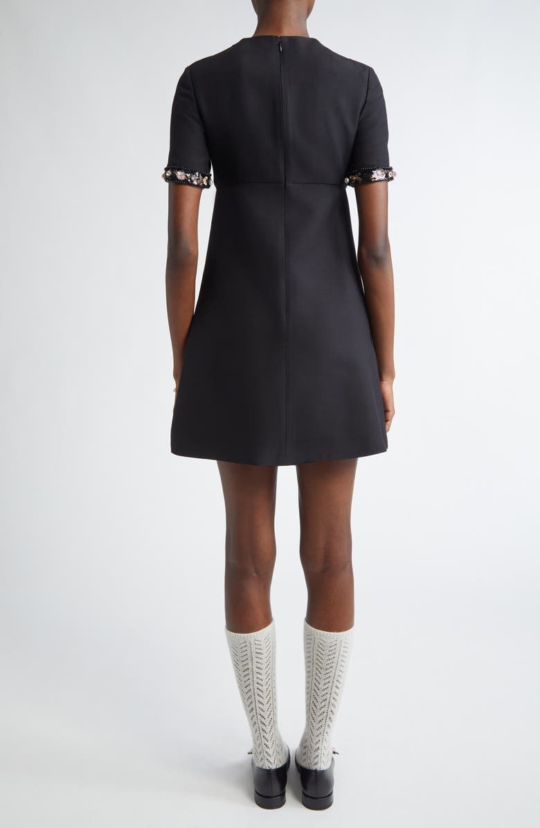 Valentino Garavani Floral Embroidered Sequin & Crepe Couture Minidress, Alternate, color,