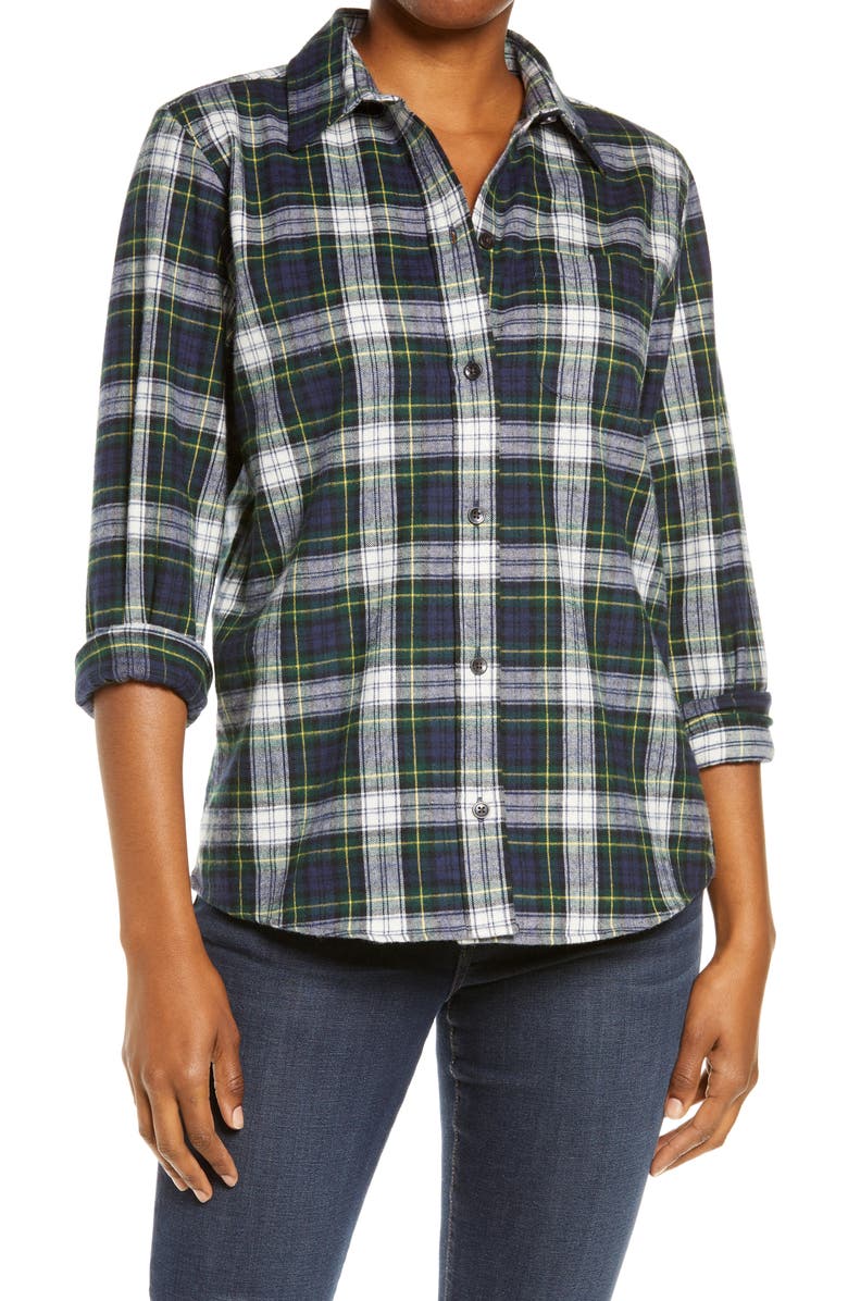 L.L.Bean Scotch Plaid Women's Flannel Shirt, Main, color,