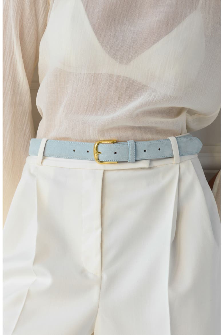 No. 4 Suede Belt, Alternate, color, SKY BLUE/GOLD