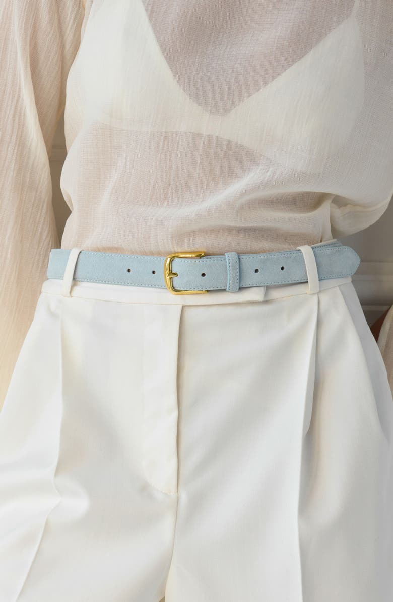 AUREUM No. 4 Suede Belt, Alternate, color, Sky Blue/Gold