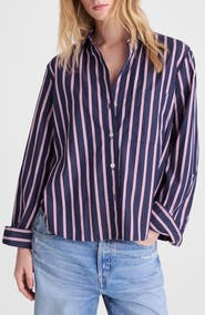 Madewell The Signature Cotton Poplin Y-Neck Shirt