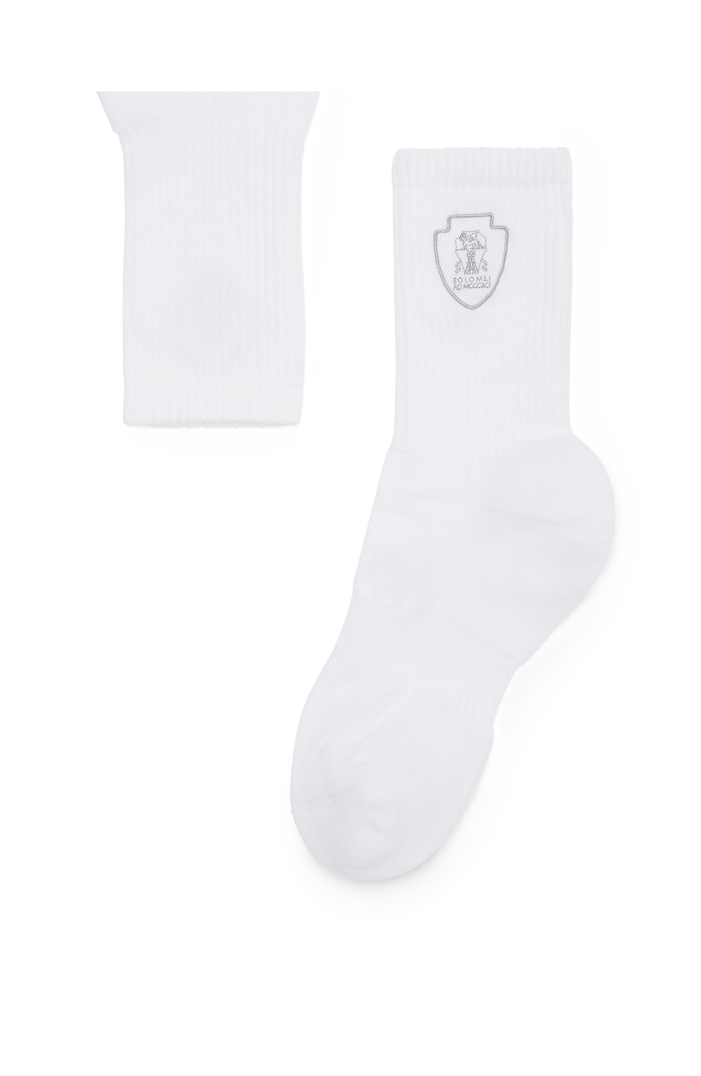 Brunello Cucinelli Cotton knit socks, Main, color, White