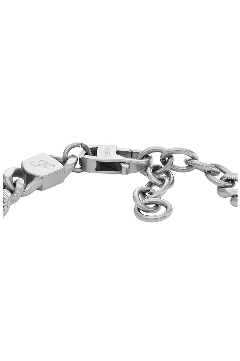 Men's Harlow Linear Texture Chain Bracelet, Alternate, color, SILVER