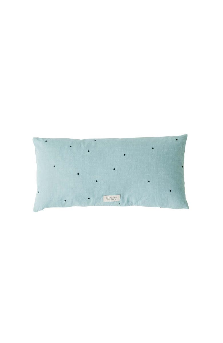 OYOY Kyoto Dot Cushion Long, Main, color, Dusty Blue