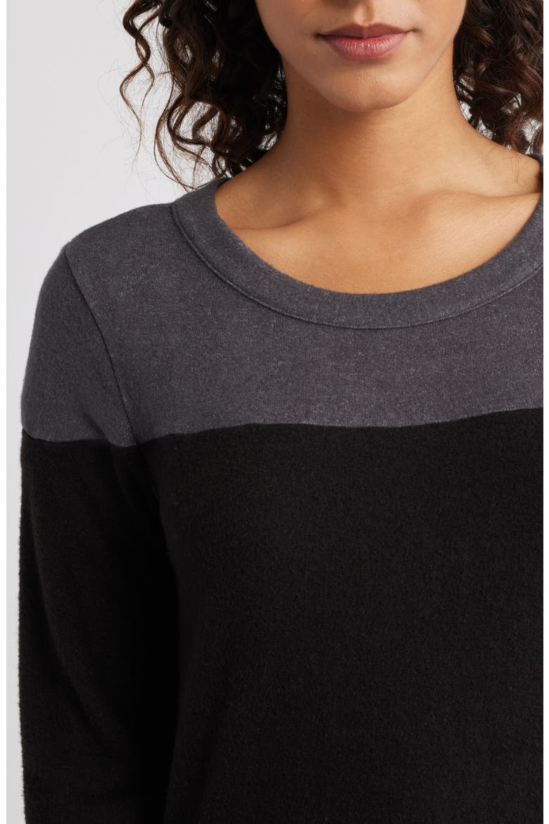 Block Crewneck Top, Alternate, color, GREY/ BLACK