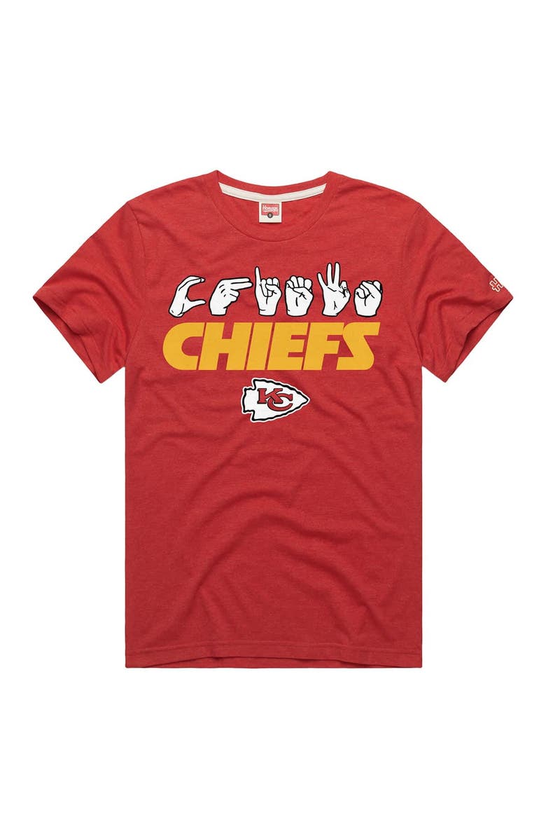 Homage Unisex Homage  Red Kansas City Chiefs NFL ASL Collection by Love Sign Tri-Blend T-Shirt, Alternate, color, Red