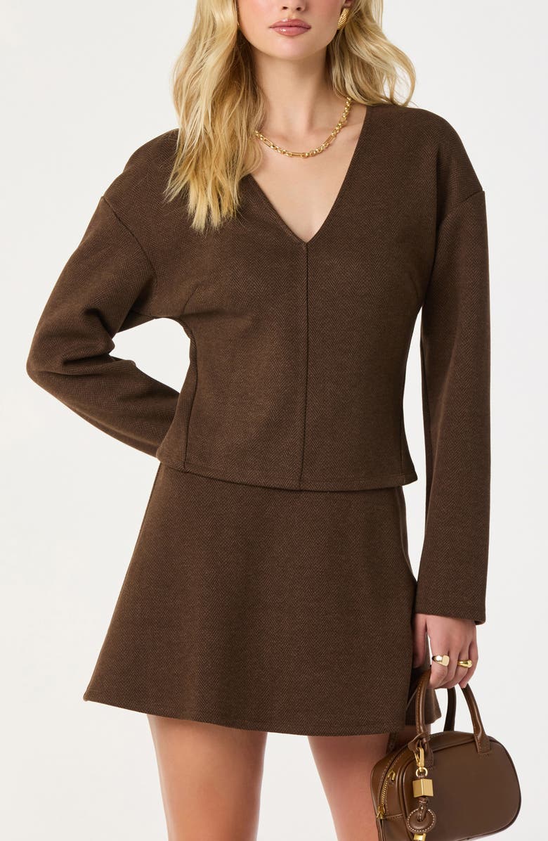 ASTR the Label Swing Knit Miniskirt, Alternate, color, Brown