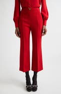 Valentino Wool Crepe Crop Flare Pants