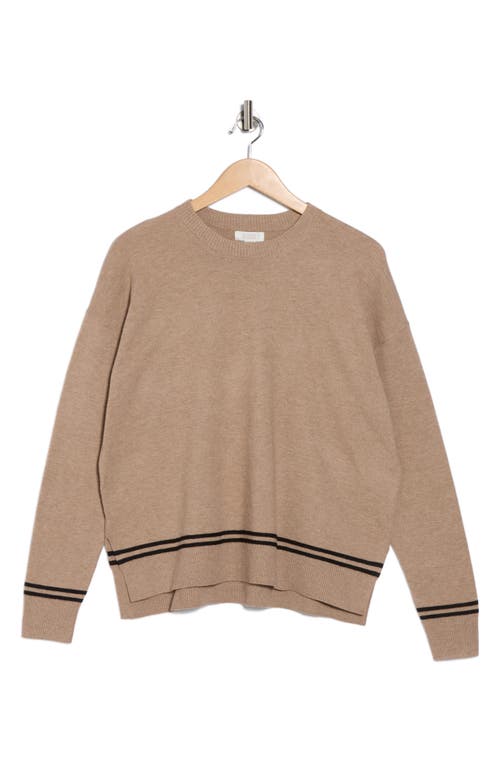 Nordstrom Rack Tipped Crewneck Sweater In Brown
